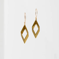 Open Diamond Earrings - Brass