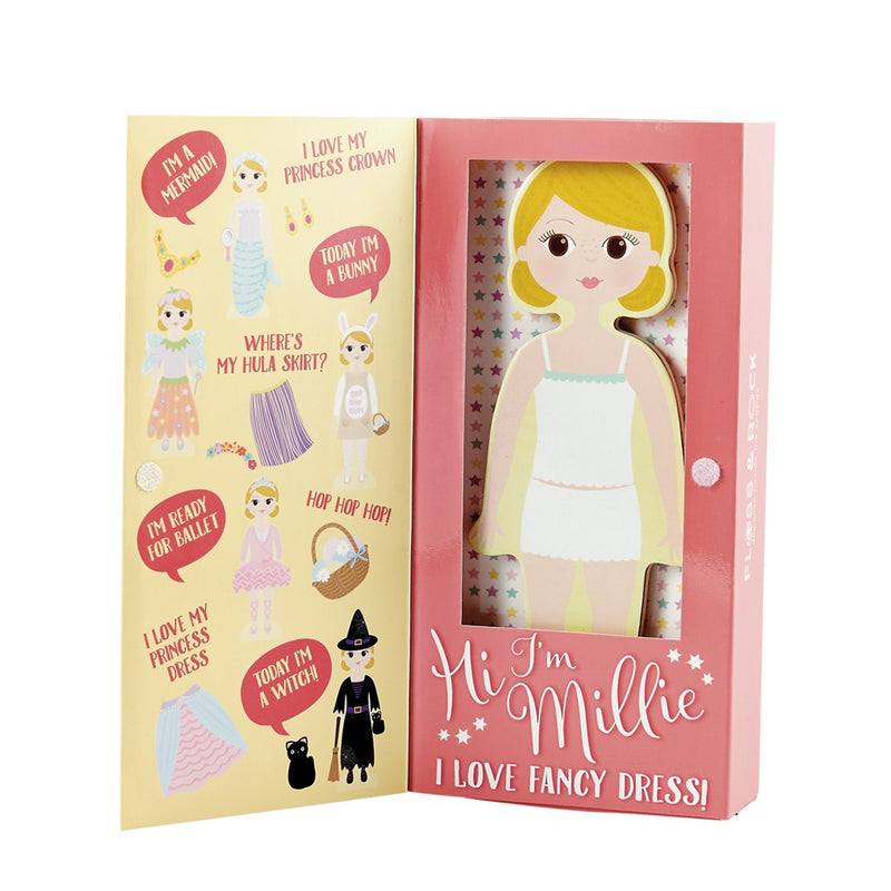 Wooden Magnetic Dress Up Doll - Millie