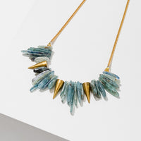 Kyanite Spike Necklace - Brass