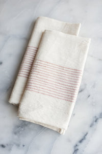 Linen Stripe Napkin - Blush