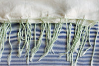 Handwoven Cotton Blanket - Light Blue Stripe