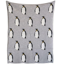 Penguin Baby Blanket - Gray