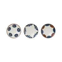 Porcelain Plate - White, Blue & Brown