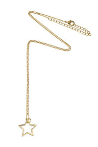 Open Star Necklace - Gold