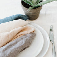 Stonewashed Linen Dinner Napkin - Blush