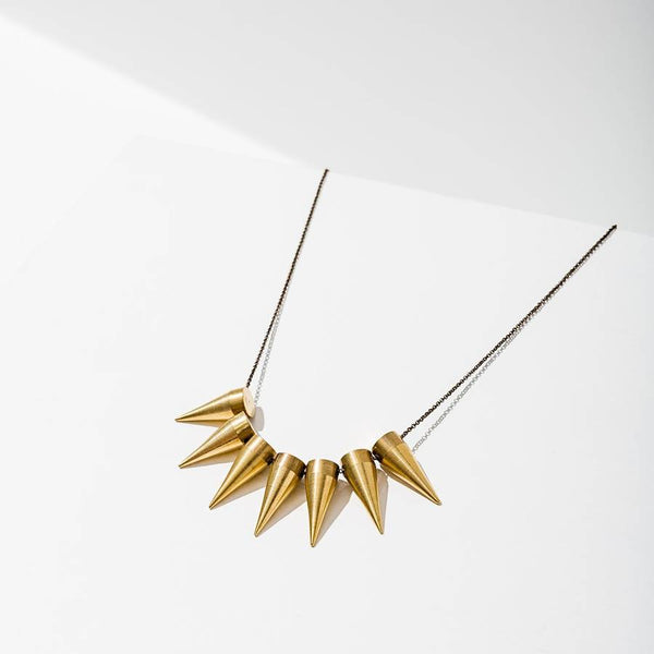 Spike Necklace - Brass