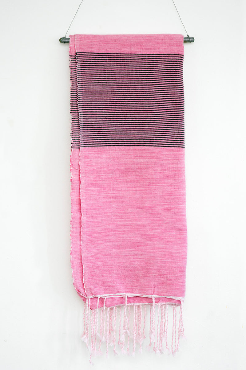 Handwoven Cotton Blanket - Pink