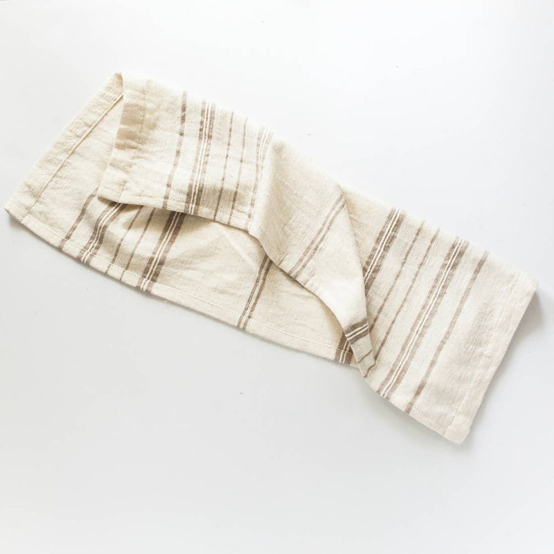 Avery Tea Towel - Stone Stripe