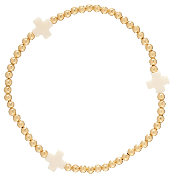 Swiss Style Cross Bracelet - Off-White