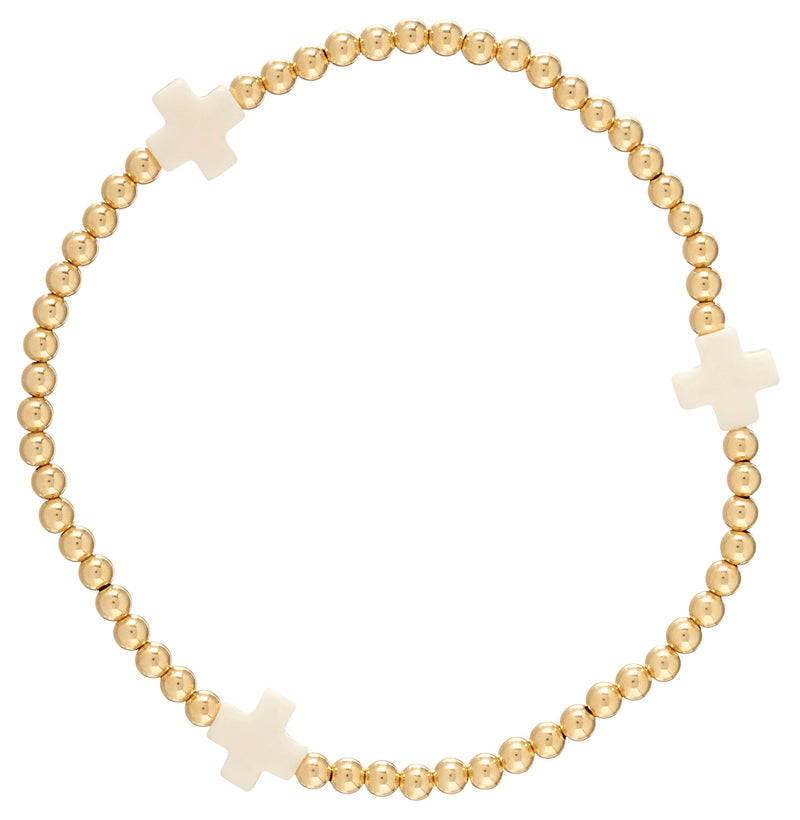 Swiss Style Cross Bracelet - Off-White
