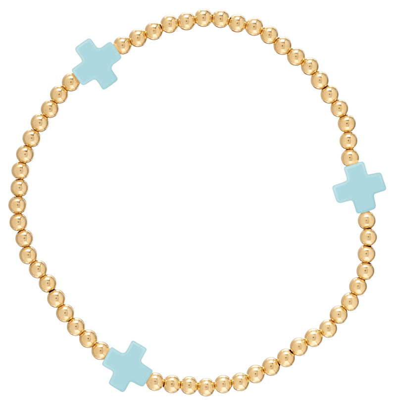 Swiss Style Cross Bracelet - Turquoise