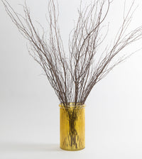 Ribbed Yellow Glass Vase