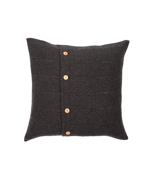 Button Cushion Cover - Charcoal
