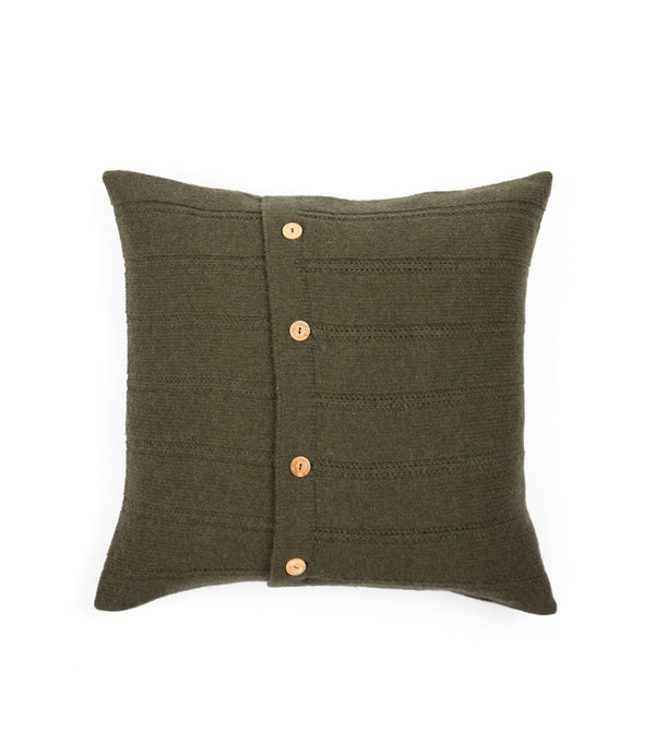 Button Cushion Cover - Green