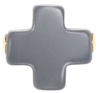 Swiss Style Cross Necklace - Charcoal