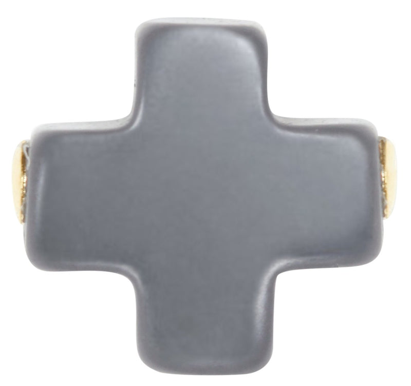 Swiss Style Cross Necklace - Charcoal