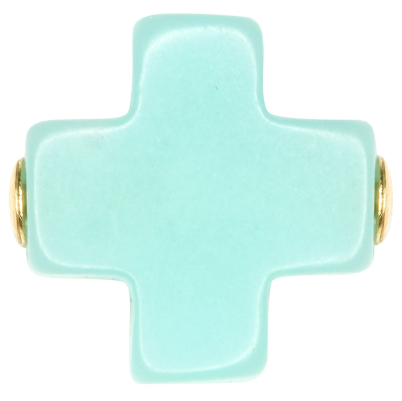 Swiss Style Cross Necklace - Mint