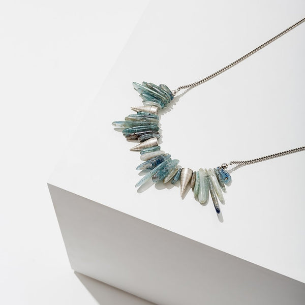 Kyanite Spike Necklace - Silver