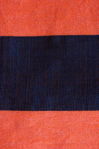 Handwoven Cotton Blanket - Orange & Charcoal