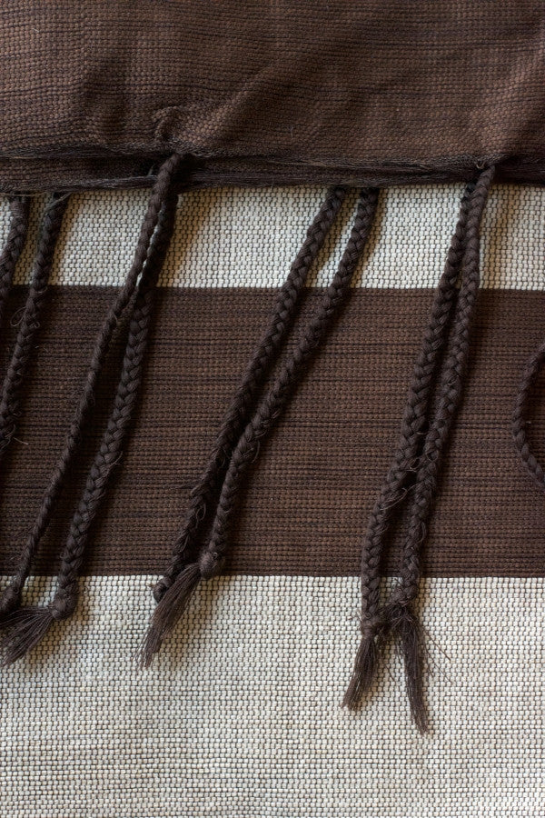 Handwoven Cotton Blanket - Brown & Beige