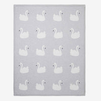 Swan with Crown Baby Blanket