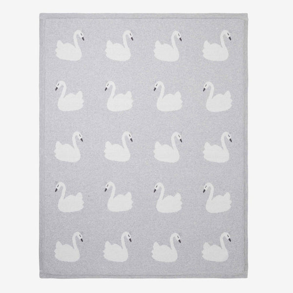 Swan with Crown Baby Blanket