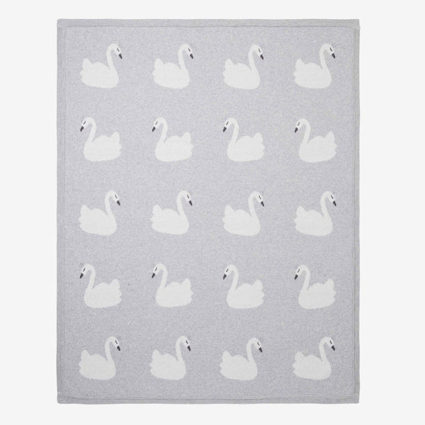 Swan with Crown Baby Blanket