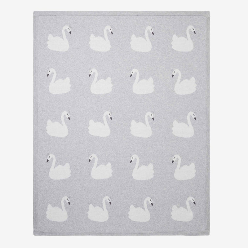 Swan with Crown Baby Blanket