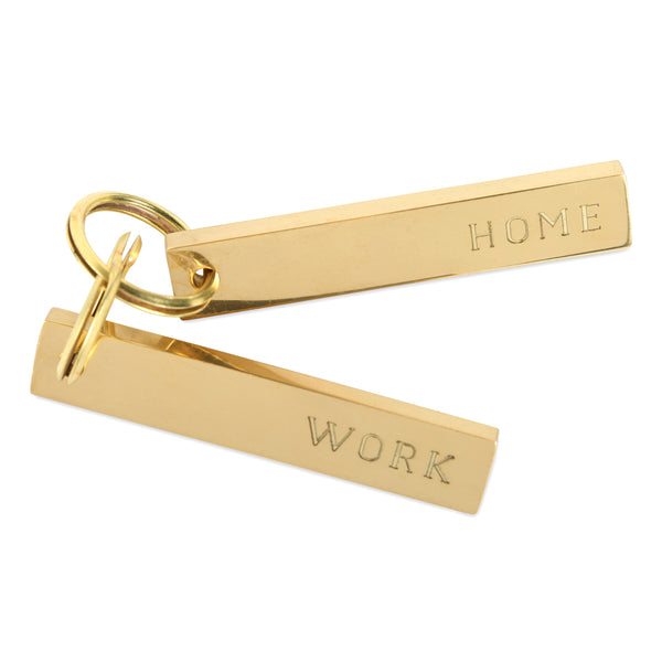 Home & Work Brass Key Rings