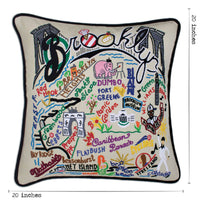 Hand Embroidered Pillow - Brooklyn