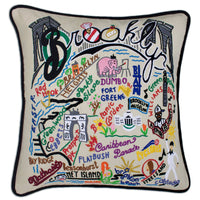 Hand Embroidered Pillow - Brooklyn