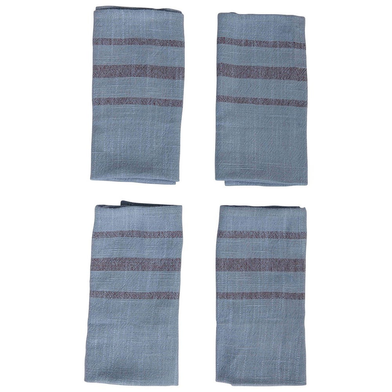 Overdyed Cotton Napkin Set - Blue