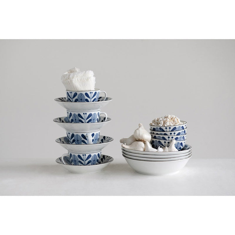 Small Porcelain Bowl - Blue & White Flower Pattern