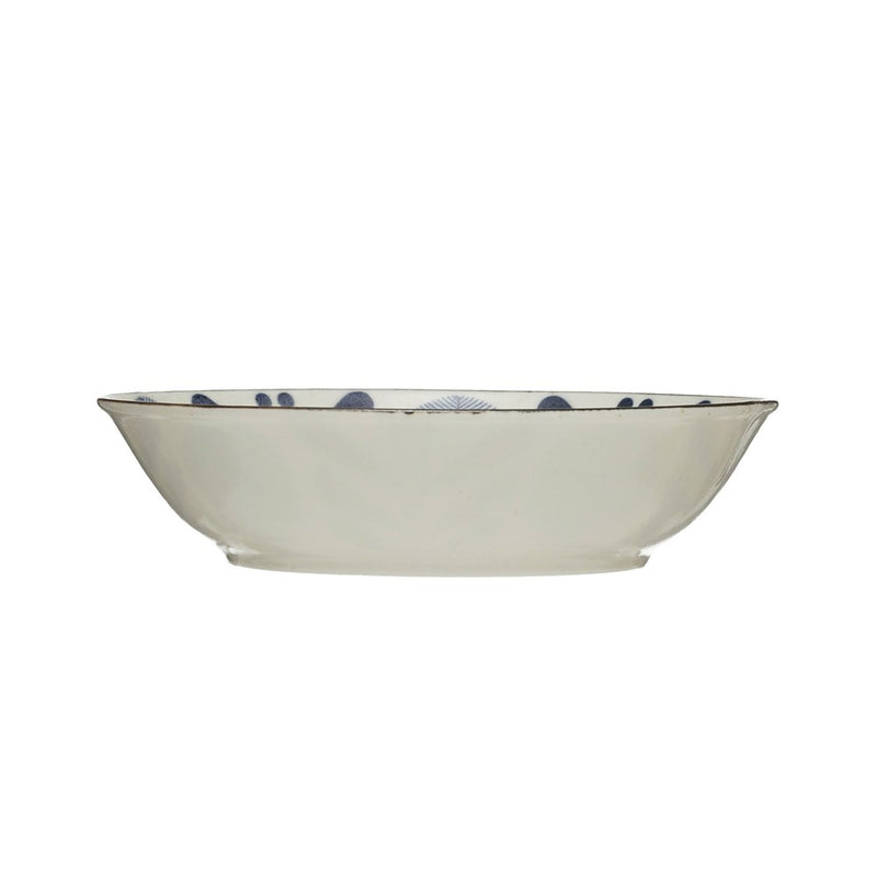 Medium Porcelain Bowl - Blue & White Flower Pattern
