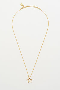 Open Star Necklace - Gold