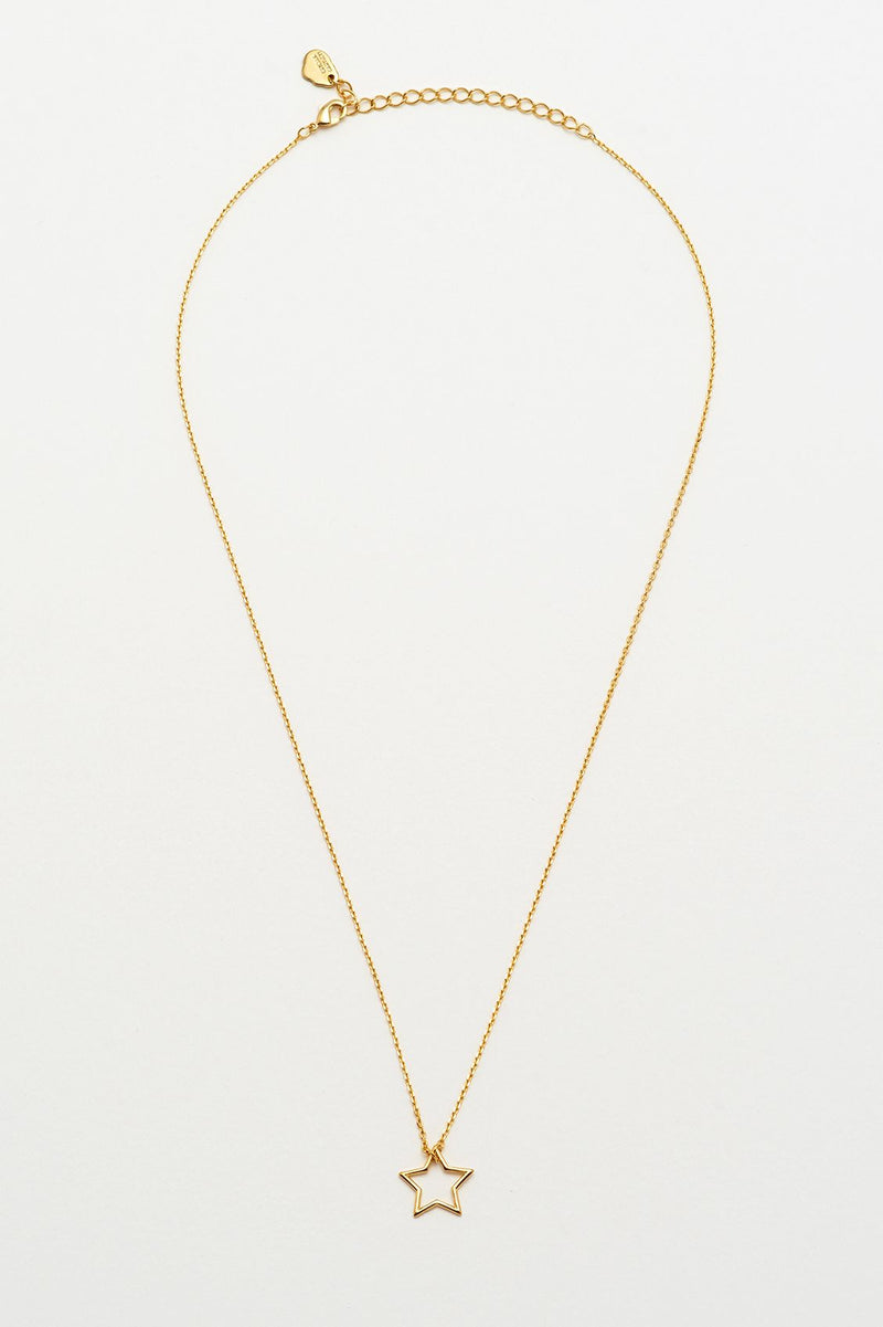 Open Star Necklace - Gold