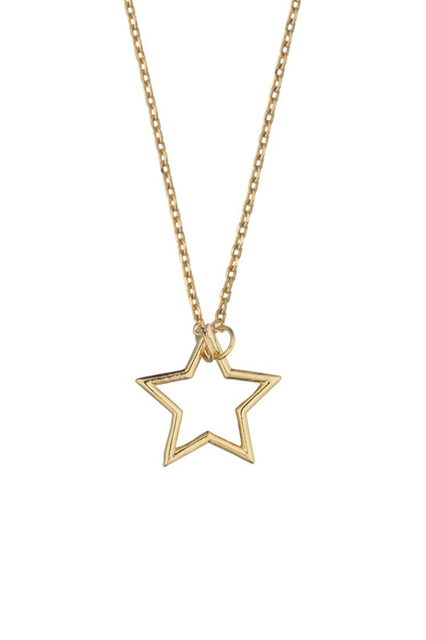 Open Star Necklace - Gold