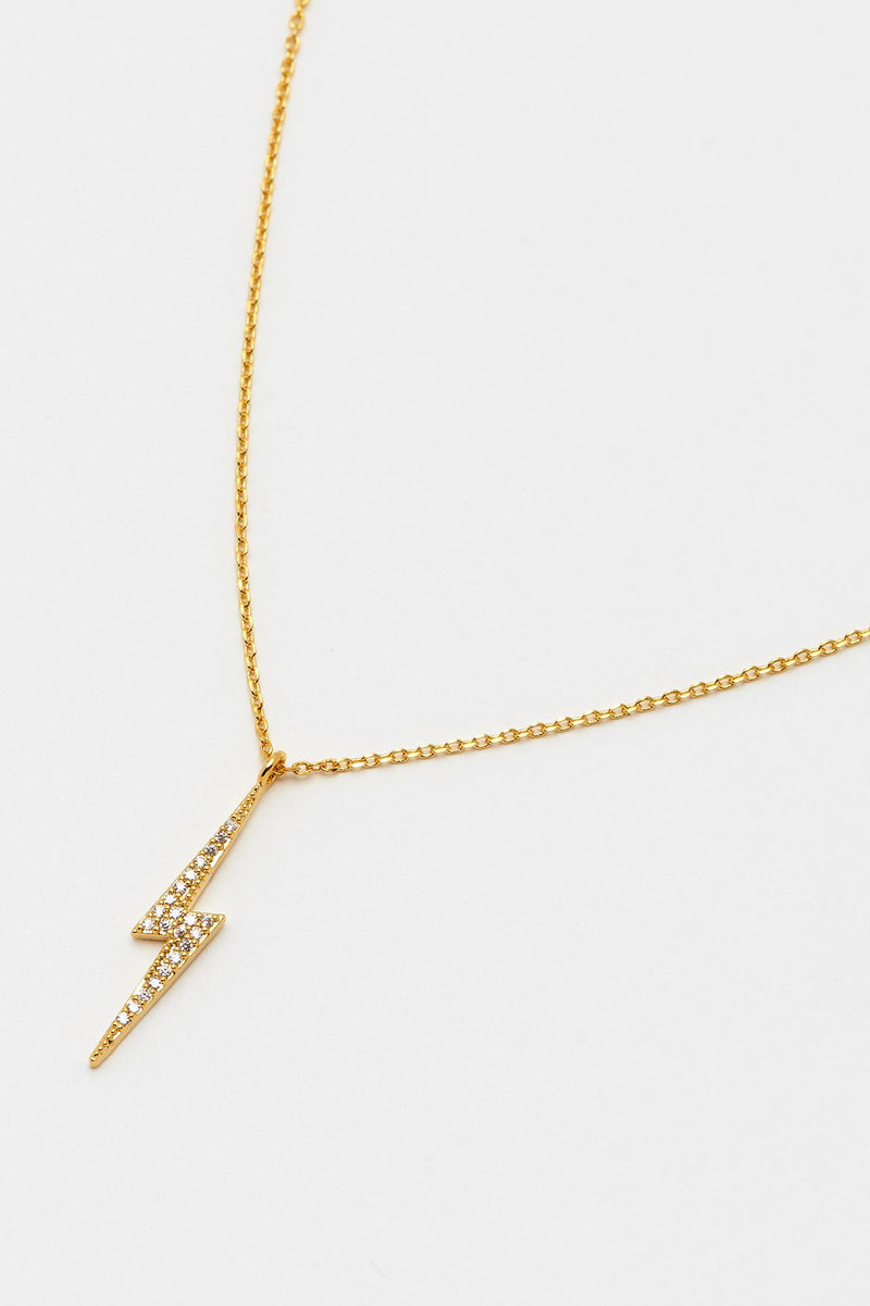 Jeweled Lightning Bolt Necklace