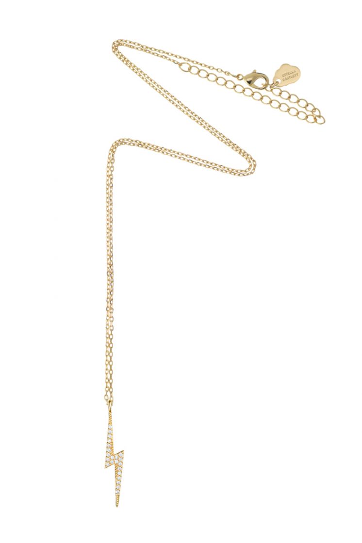 Jeweled Lightning Bolt Necklace