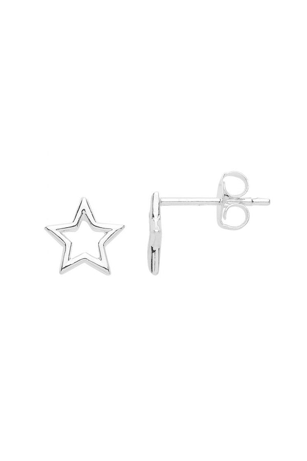 Open Star Stud Earrings