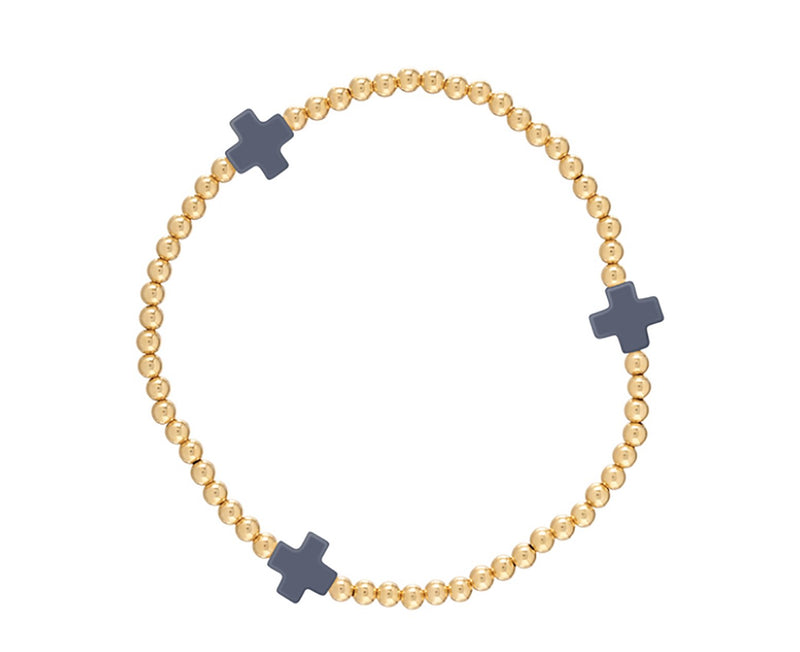 Swiss Style Cross Bracelet - Navy