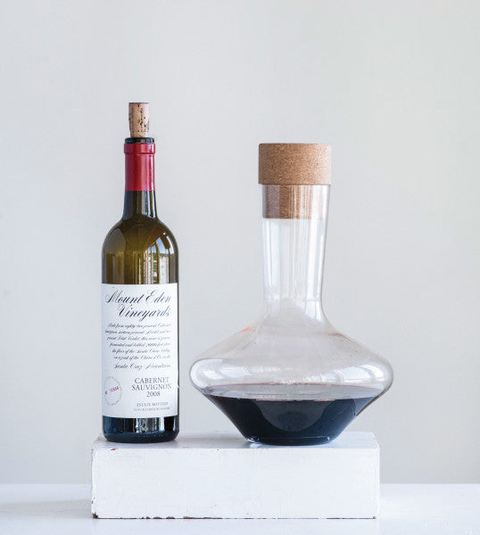 Glass Decanter with Cork Lid