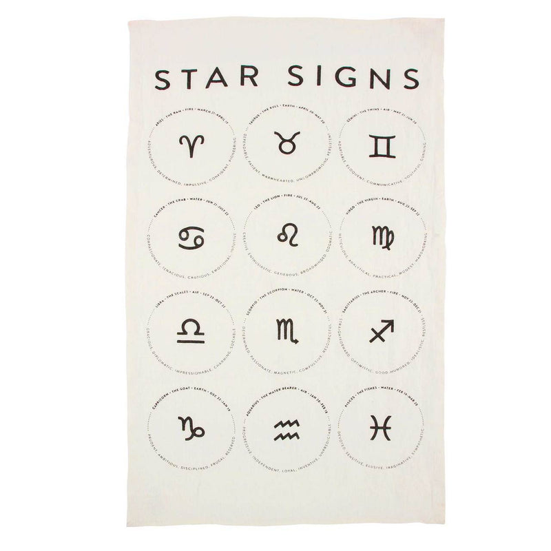 Astrology Linen Tea Towel