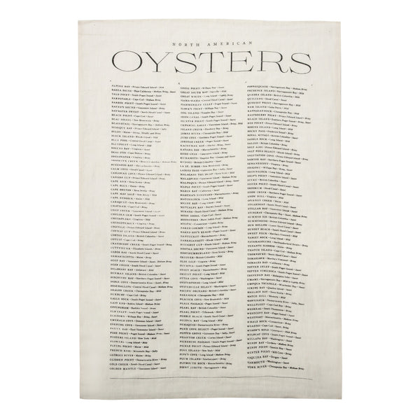 Oyster List Linen Tea Towel